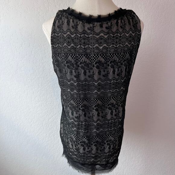 Vintage Y2K Cabi Lace Tank Top Black Goth Semi Sheer size Small Whimsygoth - Picture 2 of 9